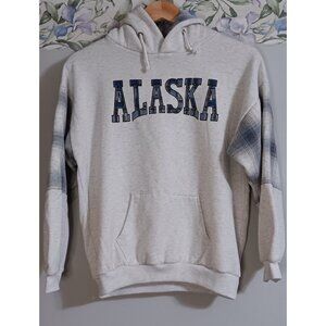 Vintage Medium USA Alaska Pullover Hooded Casual Travel Outdoor Sweatshirt